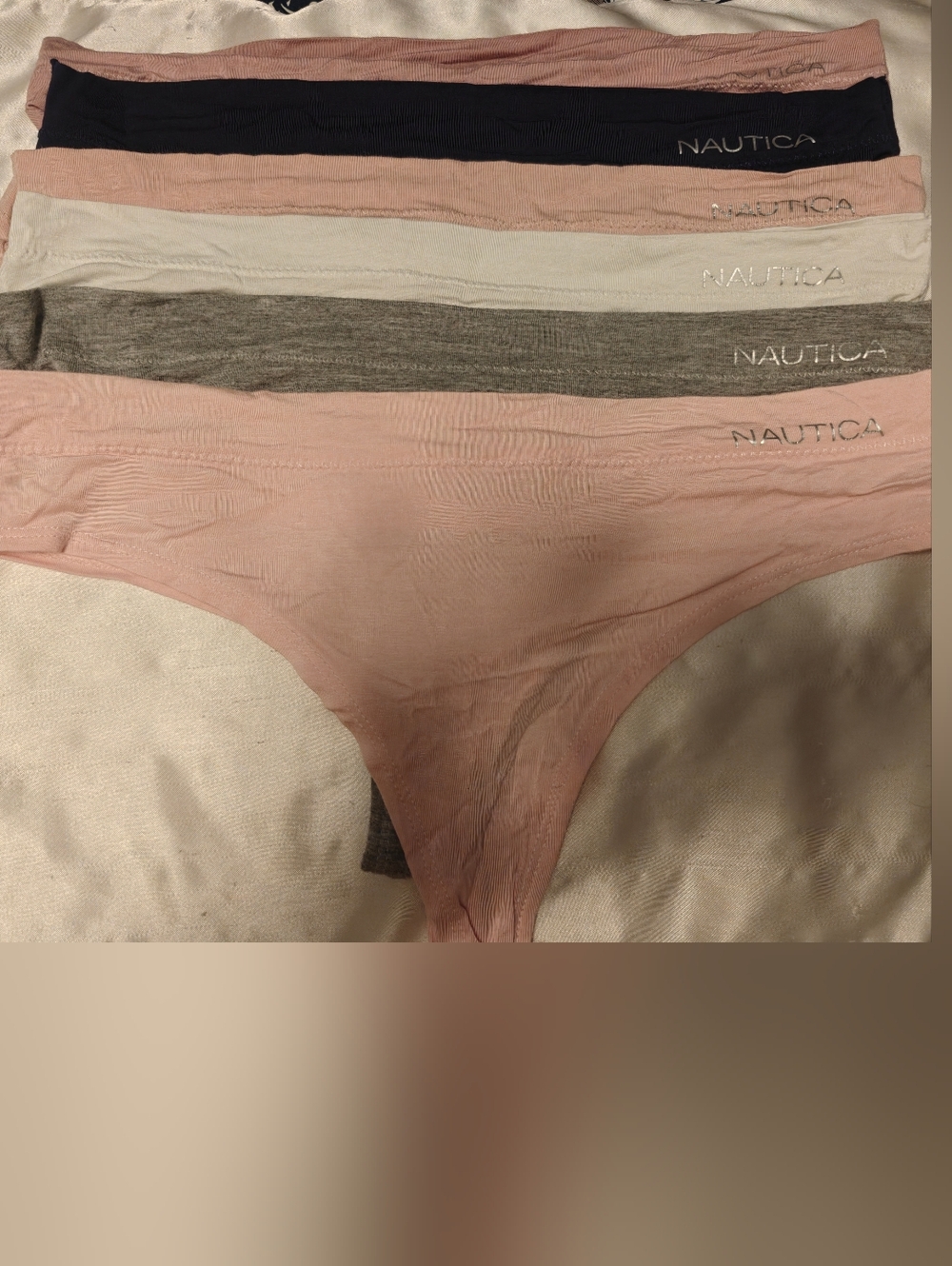 7 Pack Nautica Women's Cotton Thong Panties - Assorted Colors